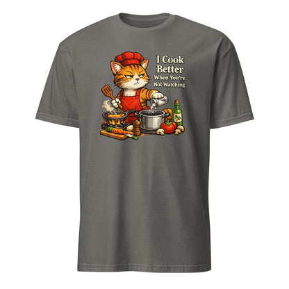 Funny cat chef graphic T-shirt with cooking design