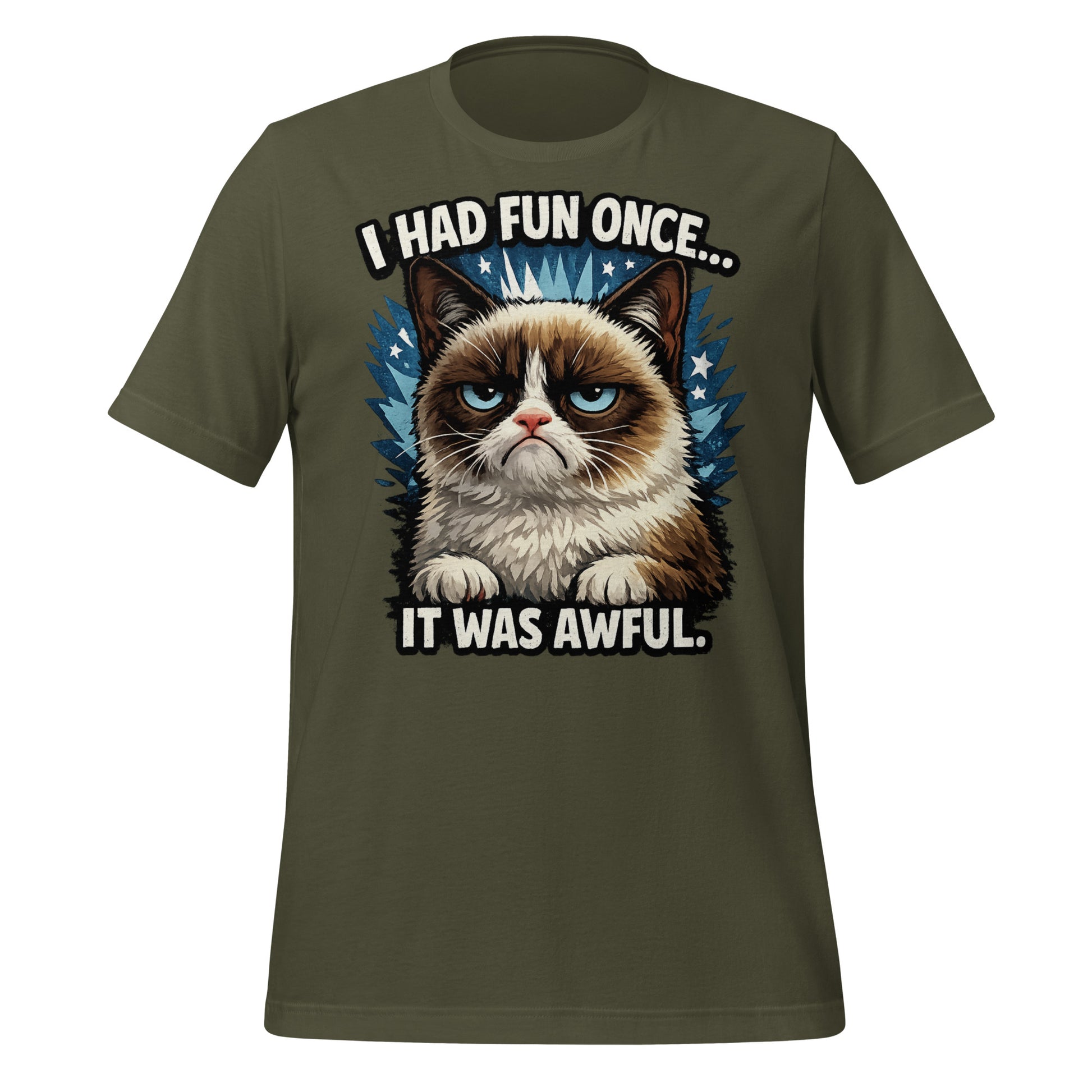 Funny grumpy cat graphic t-shirt for adults