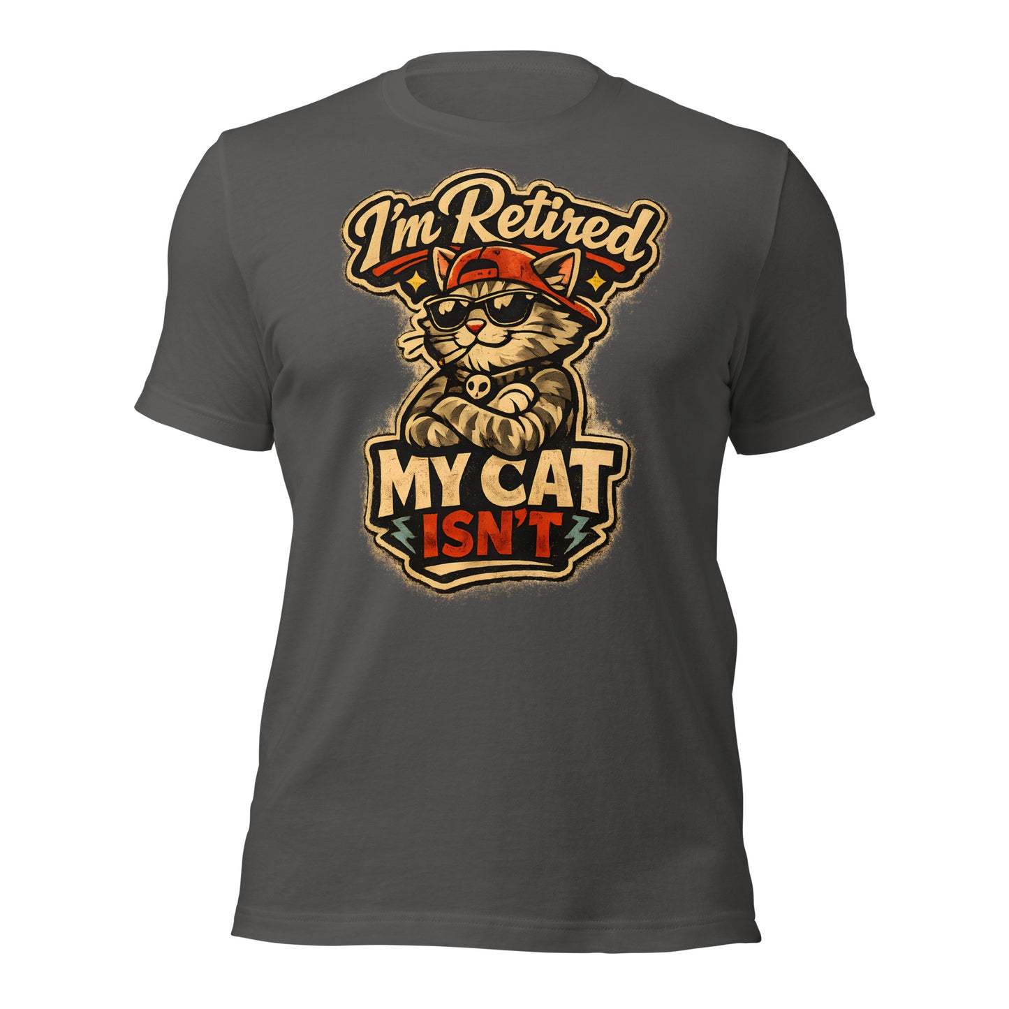 Funny i'm retired shirt for cat dads soft cotton graphic tee