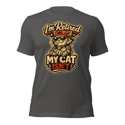 Funny i'm retired shirt for cat dads soft cotton graphic tee
