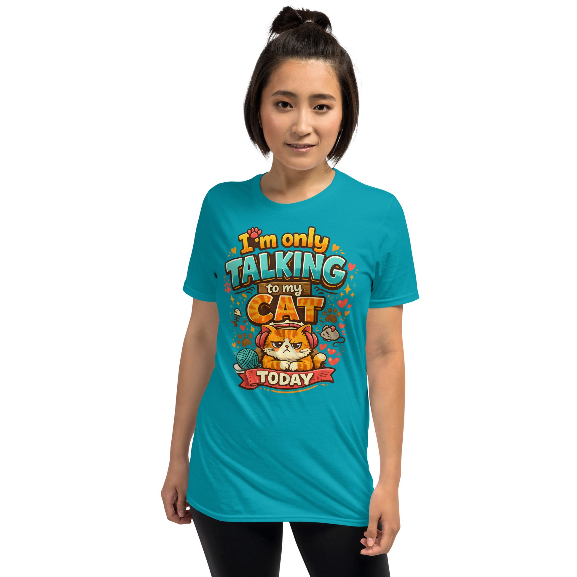 Funny women’s cat t-shirt for home and casual outings