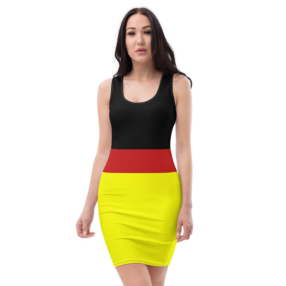 Germany Flag Tight Dress with sleeveless design