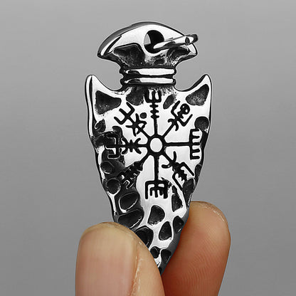 Gothic Nordic pendant with Helm of Terror symbol