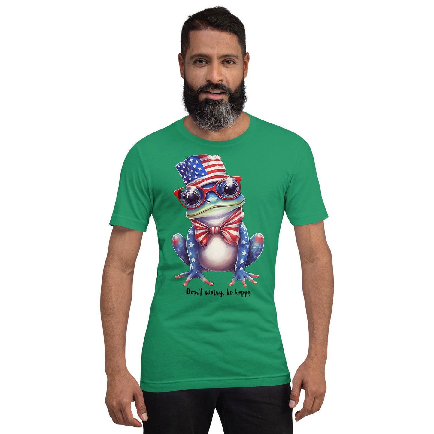 Green Cute Patriotic Frog Tshirt