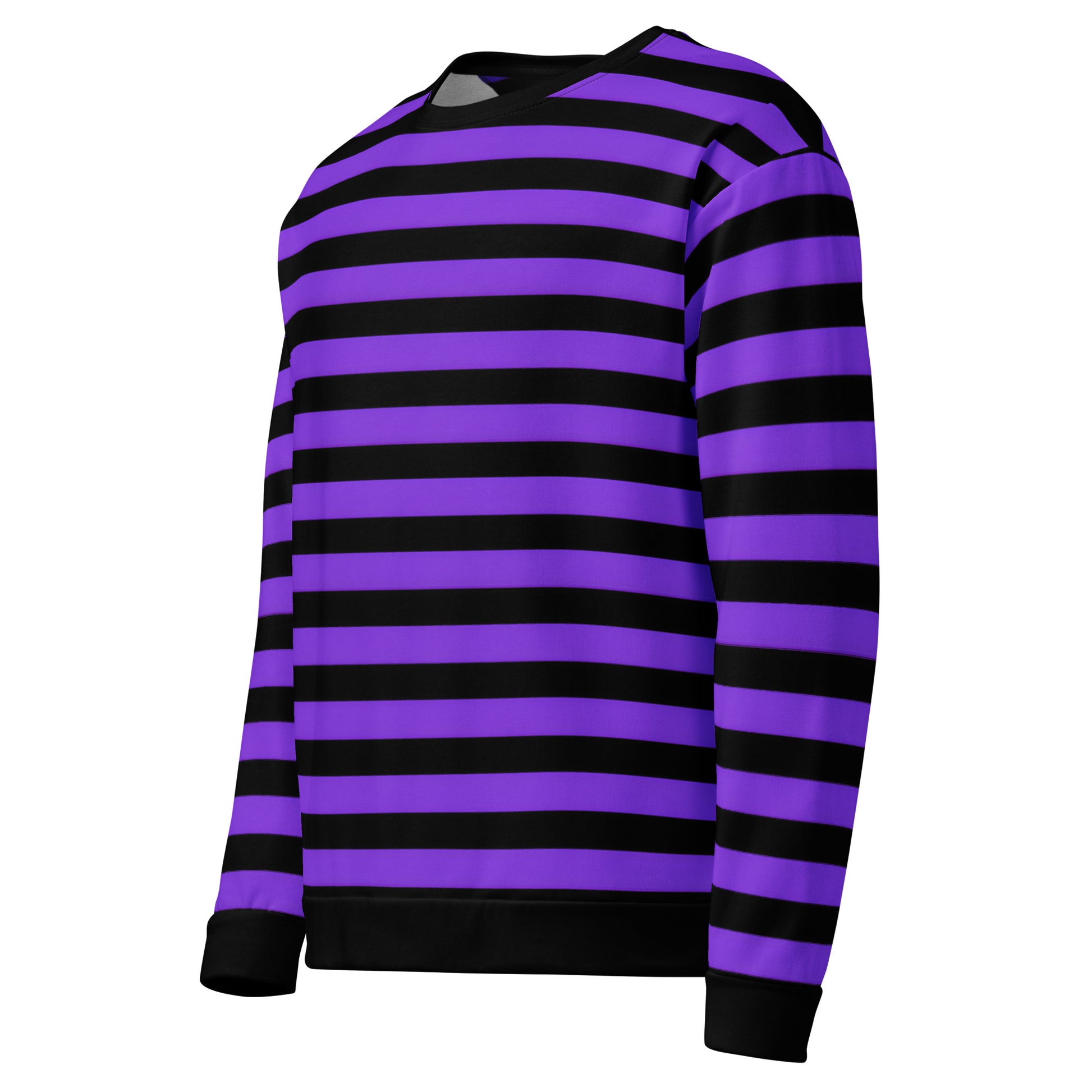 Grunge inspired purple and black striped sweatshirt