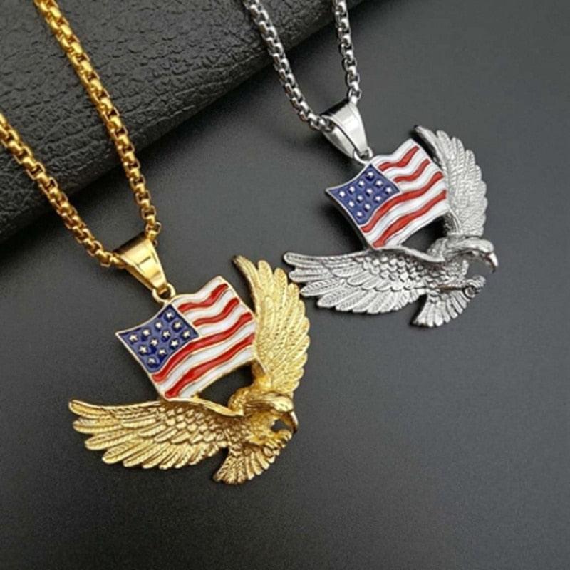 American Eagle Necklace /  American Flag Necklace / American Flag Jewelry