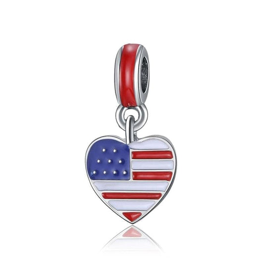 Pendentif drapeau américain / Pendentif coeur / Bijoux américains / Patriotique américain
