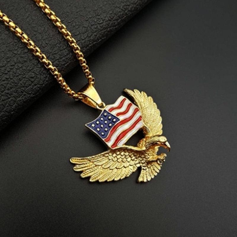 Collar de águila americana / collar de bandera americana / joyería de bandera americana