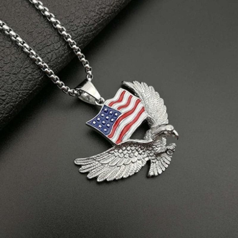 American Eagle Necklace /  American Flag Necklace / American Flag Jewelry