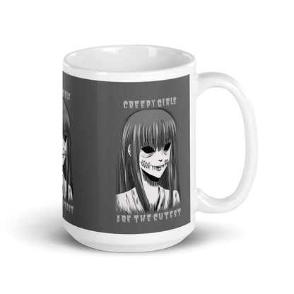 Halloween-Themed Ceramic Mug with Spooky Girl Design