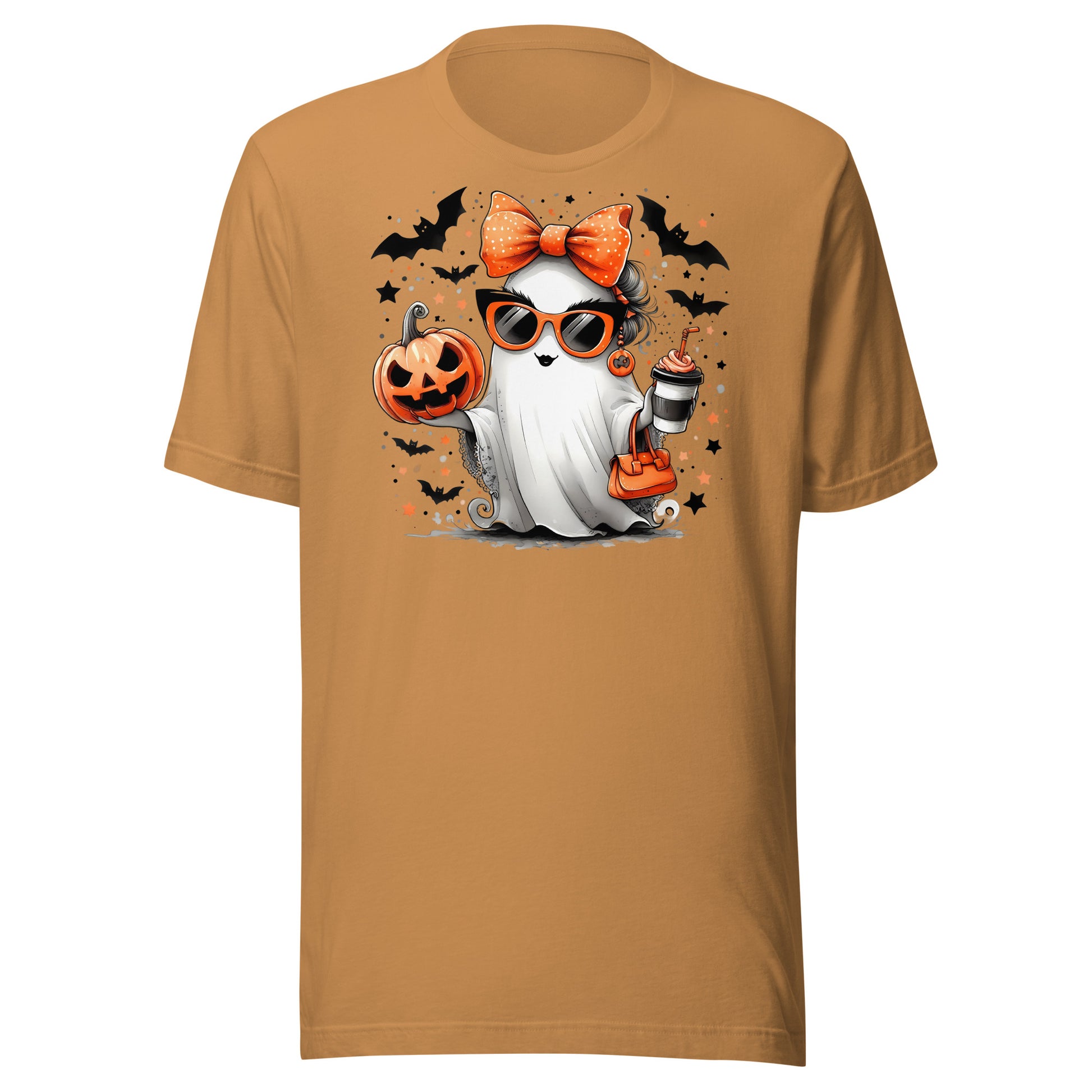 Halloween t-shirt with cute ghost and sunglasses