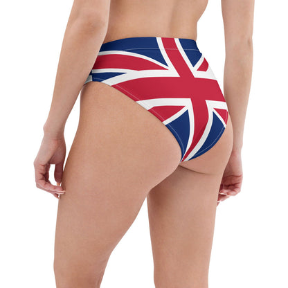 High-quality recycled fabric bikini featuring a vibrant UK flag design
