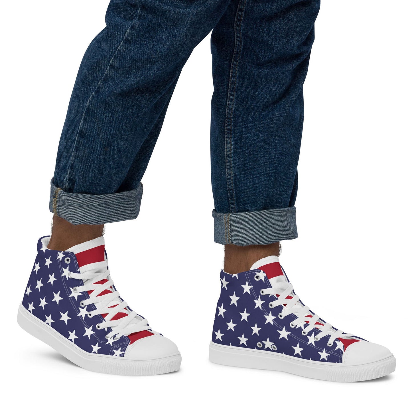 High Top Sneakers American Flag Print