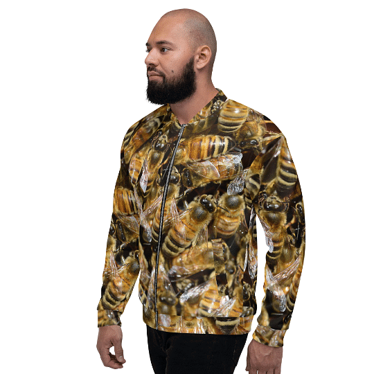 Honeybee pattern bomber jacket for men and women