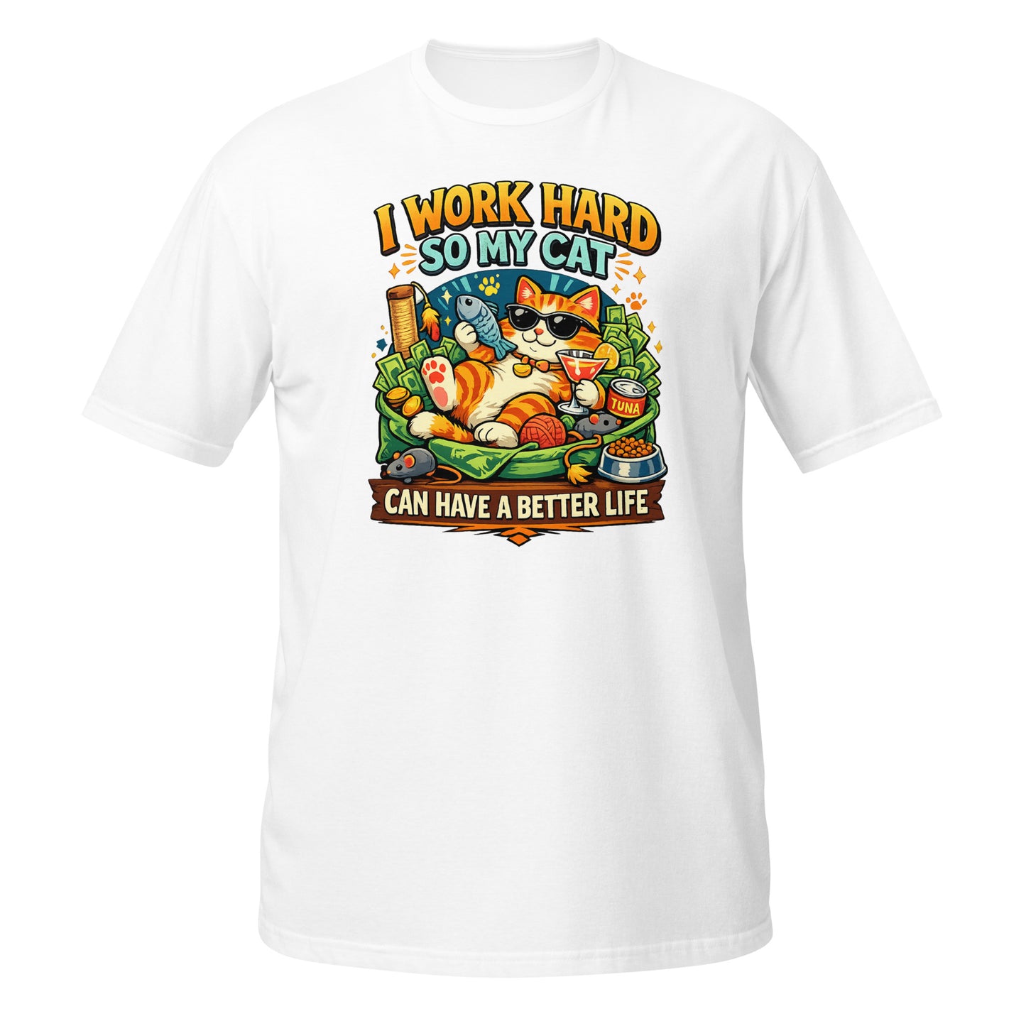 Humorous cat t-shirt gift idea for cat owners