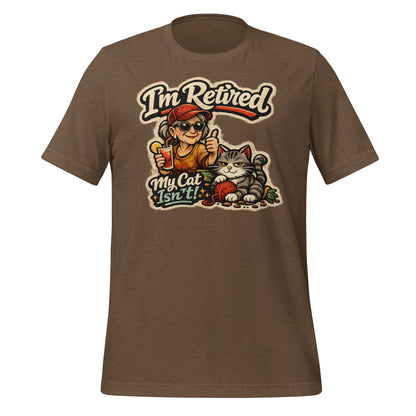 I’m retired shirt with cat illustration for proud cat owners