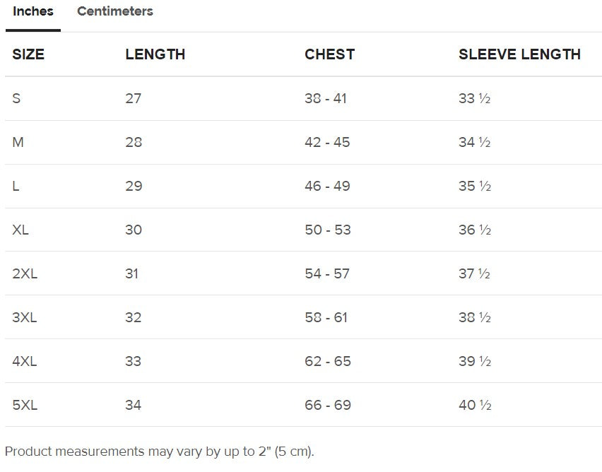 Inches Size Guide Sweater