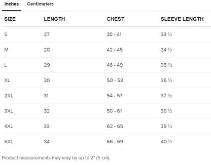 Inches Size Guide Sweater