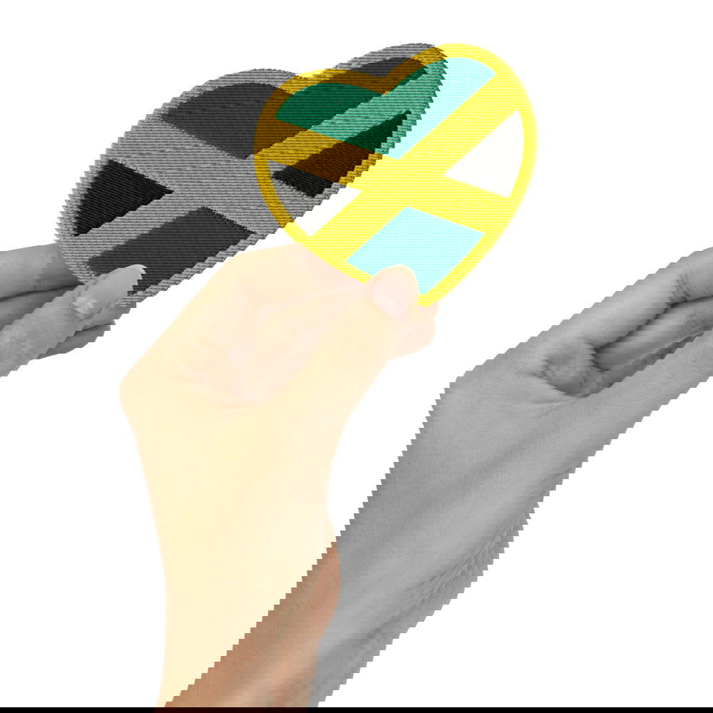 Jamaica pride heart-shaped embroidered patch