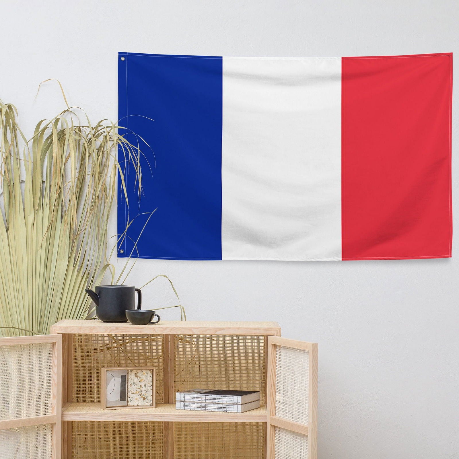 Large French flag for patriotic holidays and national celebrations