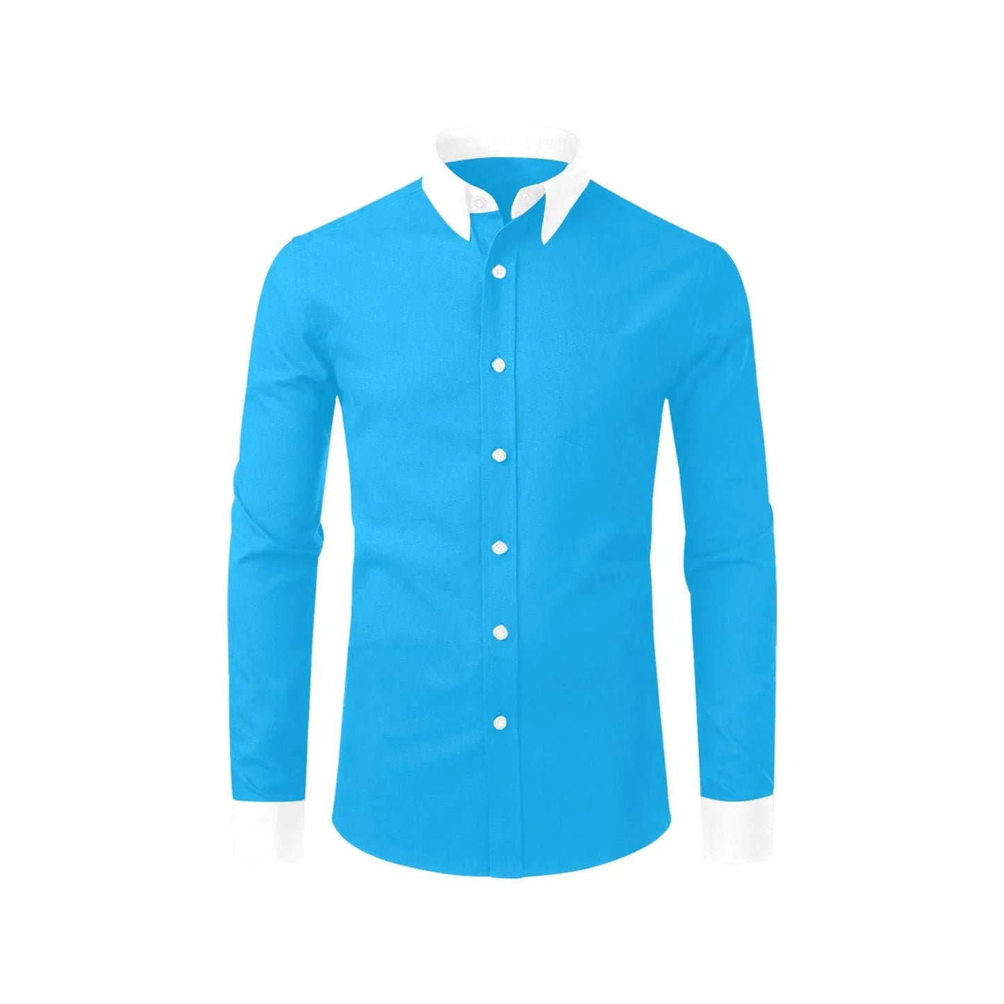 Light Blue Dress Shirt With White Collar