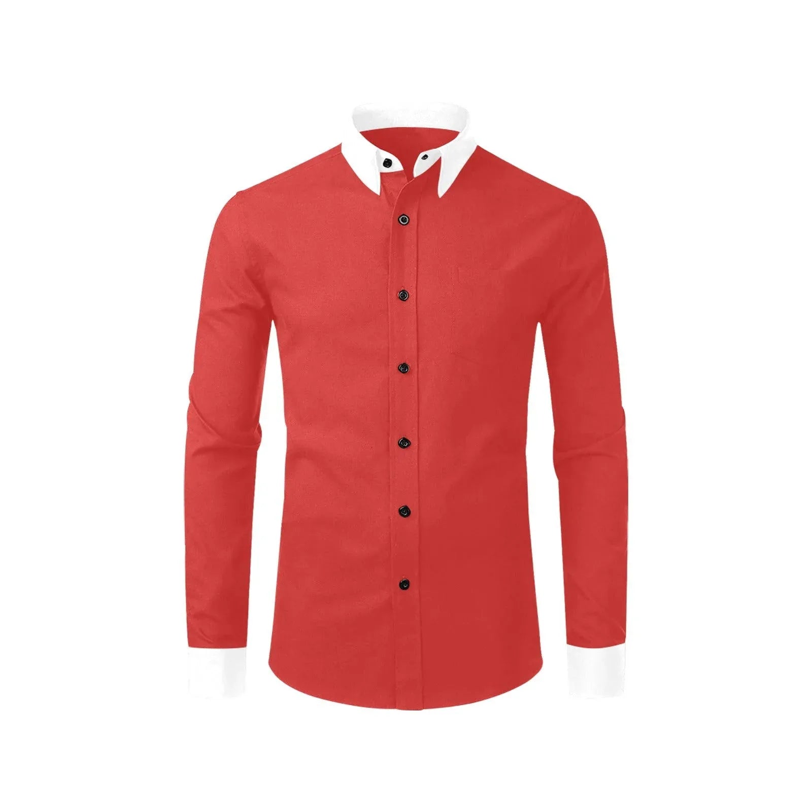 Red Dress Shirt With White Collar And Cuffs 2XL / Red