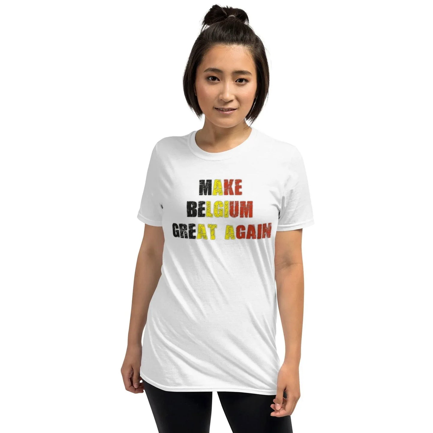 Make Belgium Great Again t-shirt with Belgian flag colors black yellow red