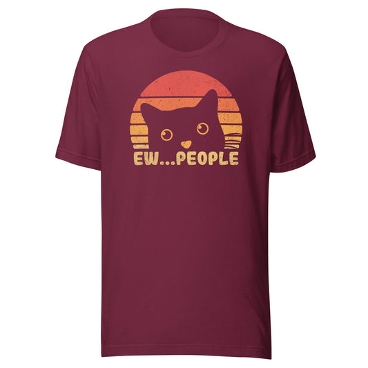 Ew People vintage retro cat t-shirt with funny quote
