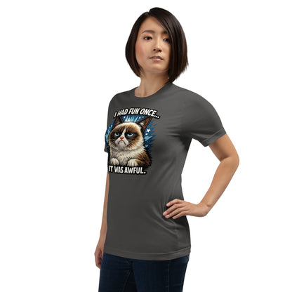 Meme cat t-shirt with bold graphic print