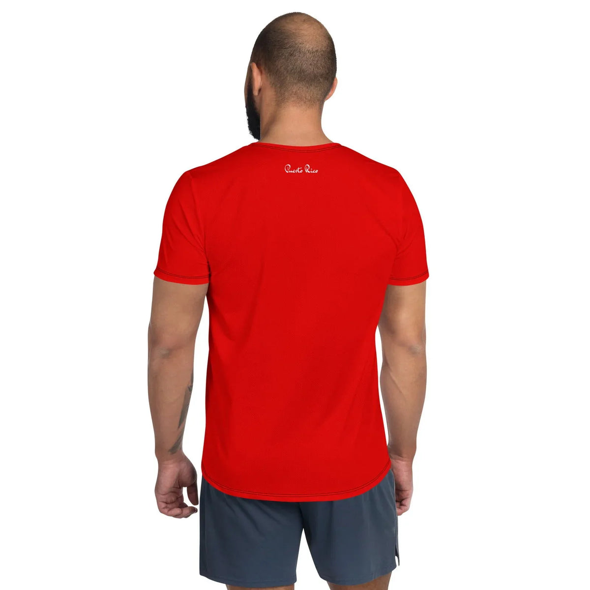 Men's Puerto Rico flag T-shirt celebrating Puerto Rican pride back view 
