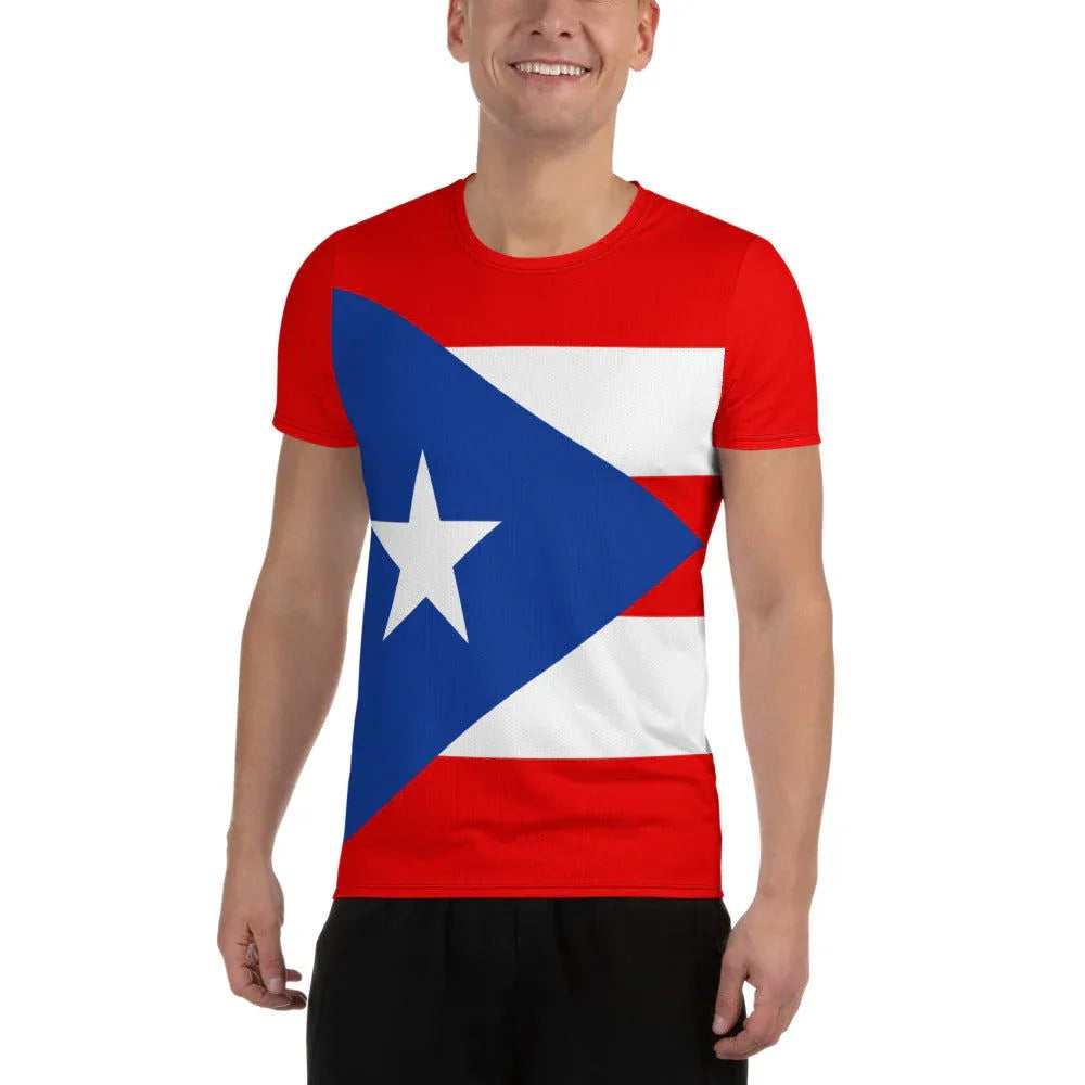 Men's Puerto Rico flag shirt with an all-over printed pattern