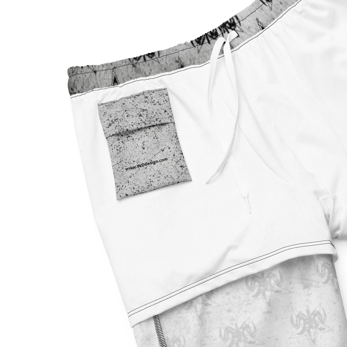 Men's gothic swim trunks with built in mesh liner pocket for comfort and support
