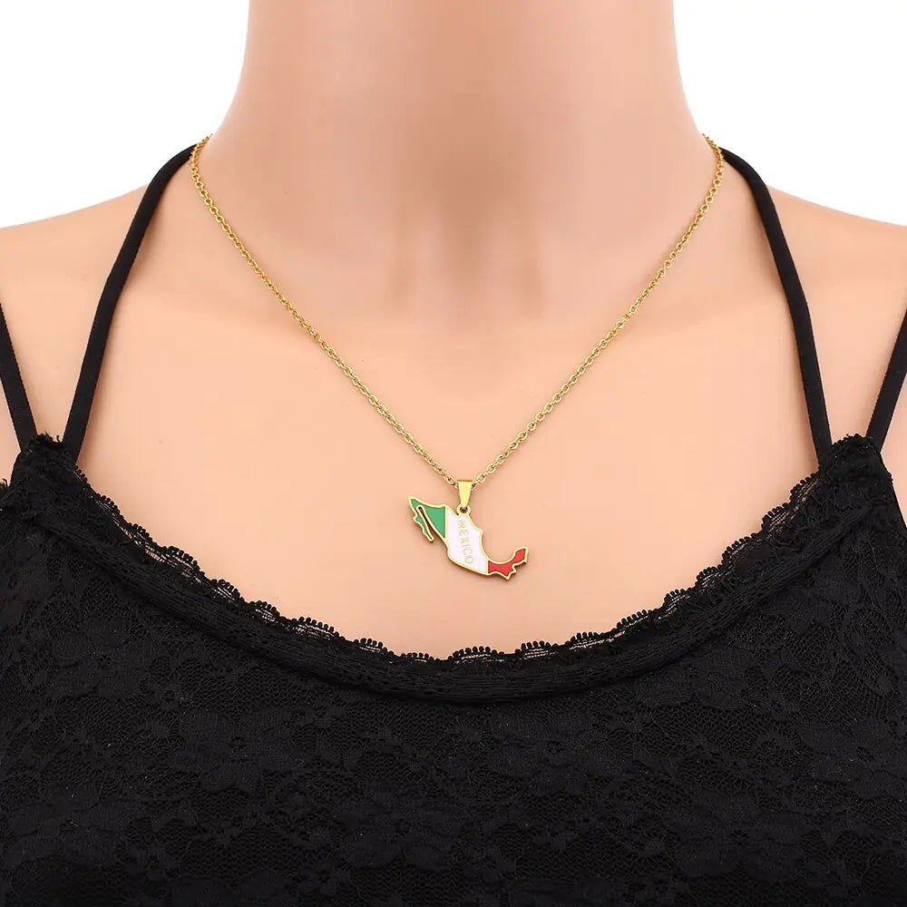 Mexico Flag Necklace