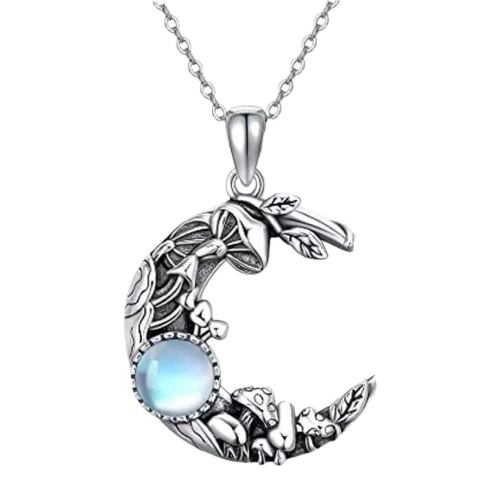 Moon and leaf pendant jewelry