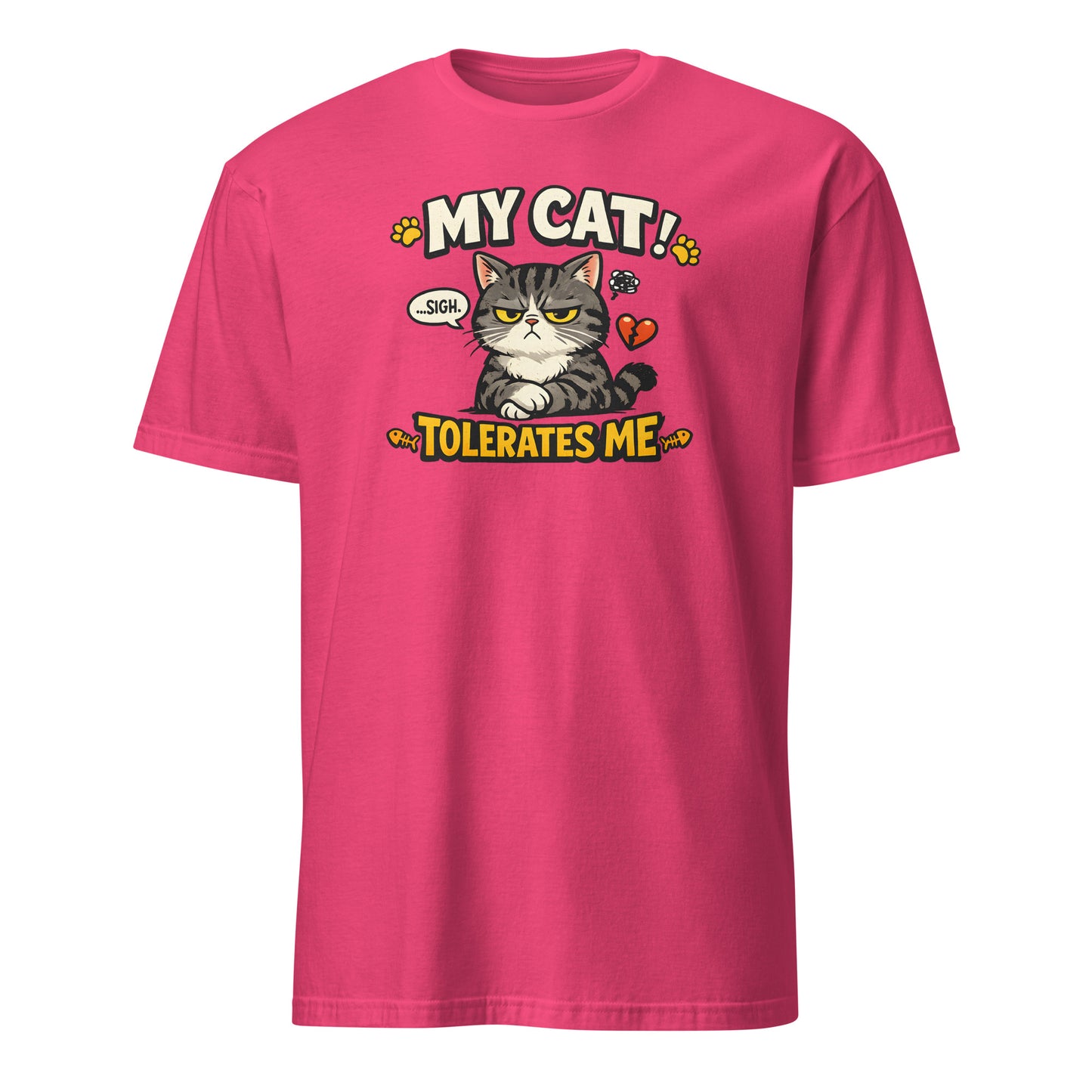 My cat tolerates me graphic t-shirt for cat owners