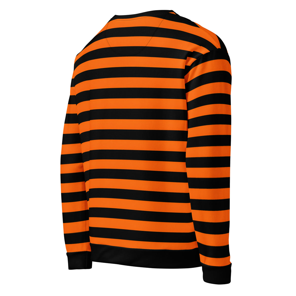 Orange and black striped sweater for casual everyday wear