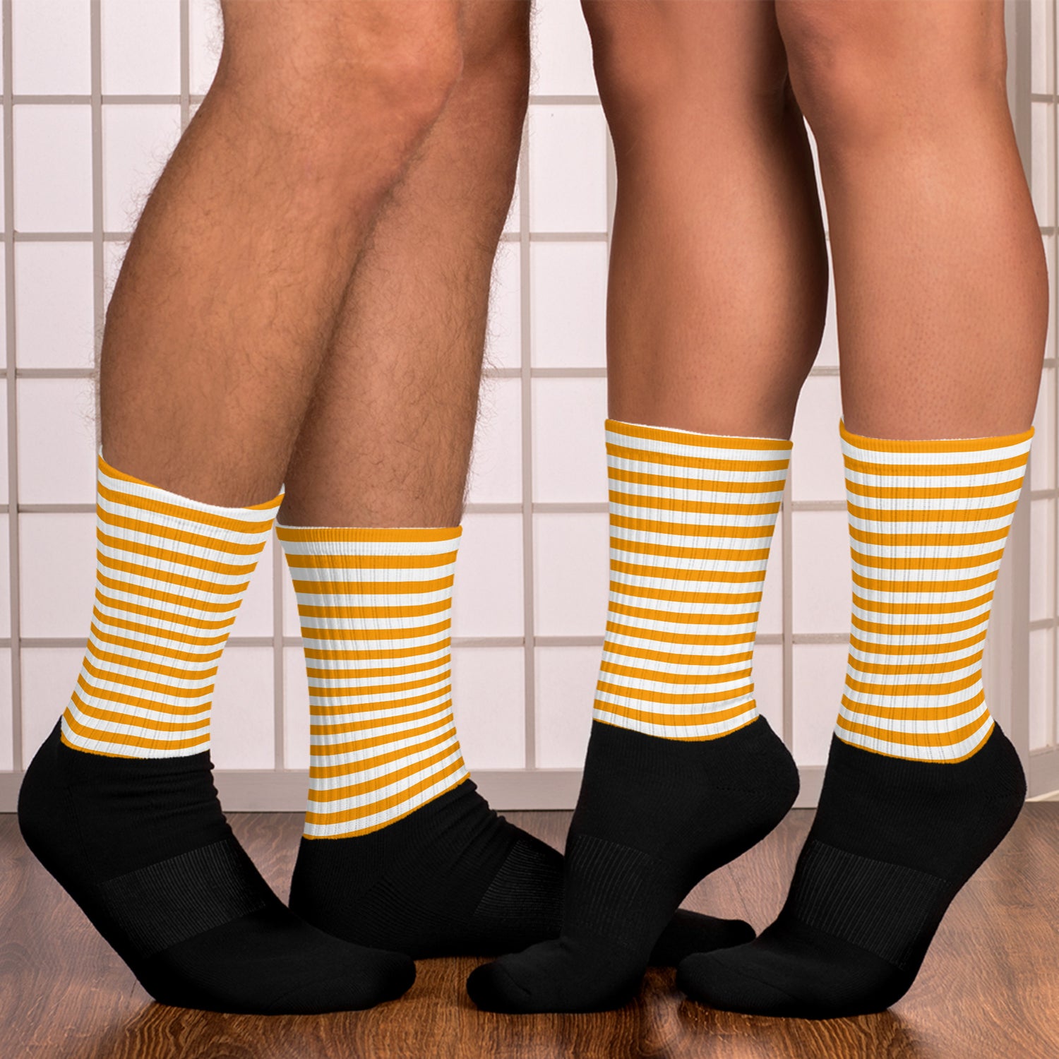 Orange striped cushioned socks for maximum comfort