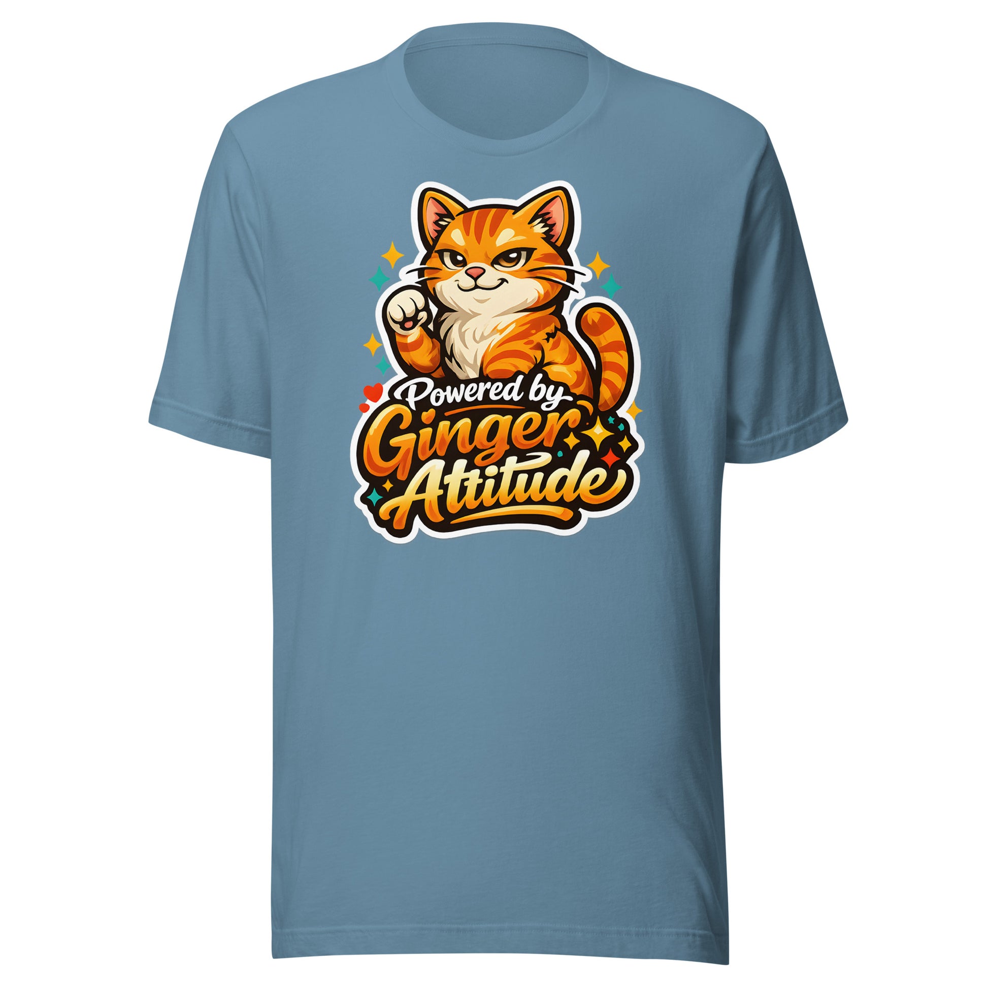 Orange tabby cartoon cat T-shirt with quote