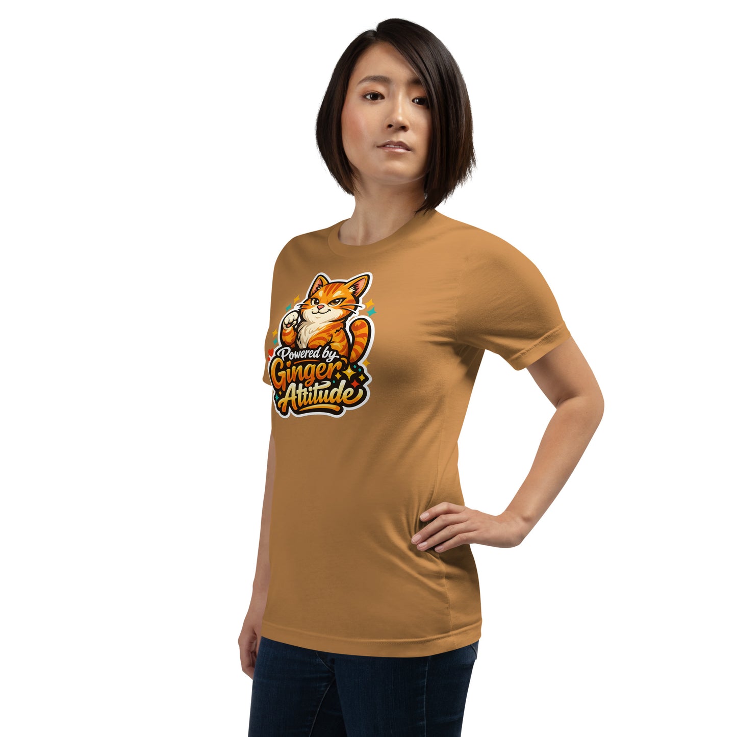 Orange tabby cat T-shirt soft lightweight fabric