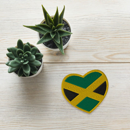 Patriotic Jamaica heart patch for clothing