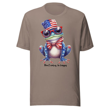 Patriotic frog t-shirt with red white and blue colors
