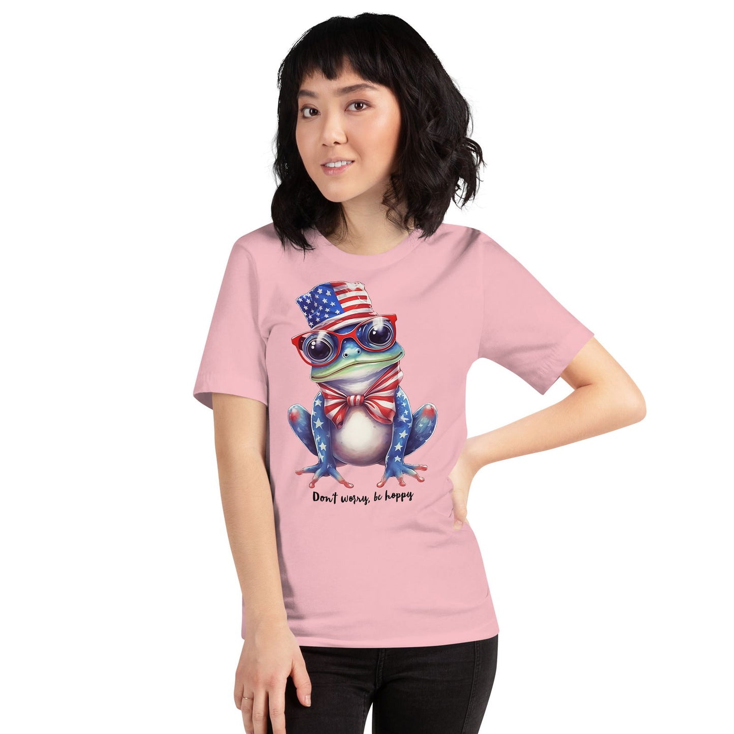 Pink Cute Patriotic Frog Tshirt 