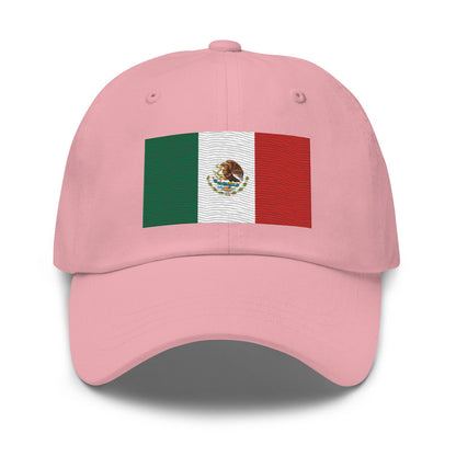 Pink Mexico Flag Embroidered Hat