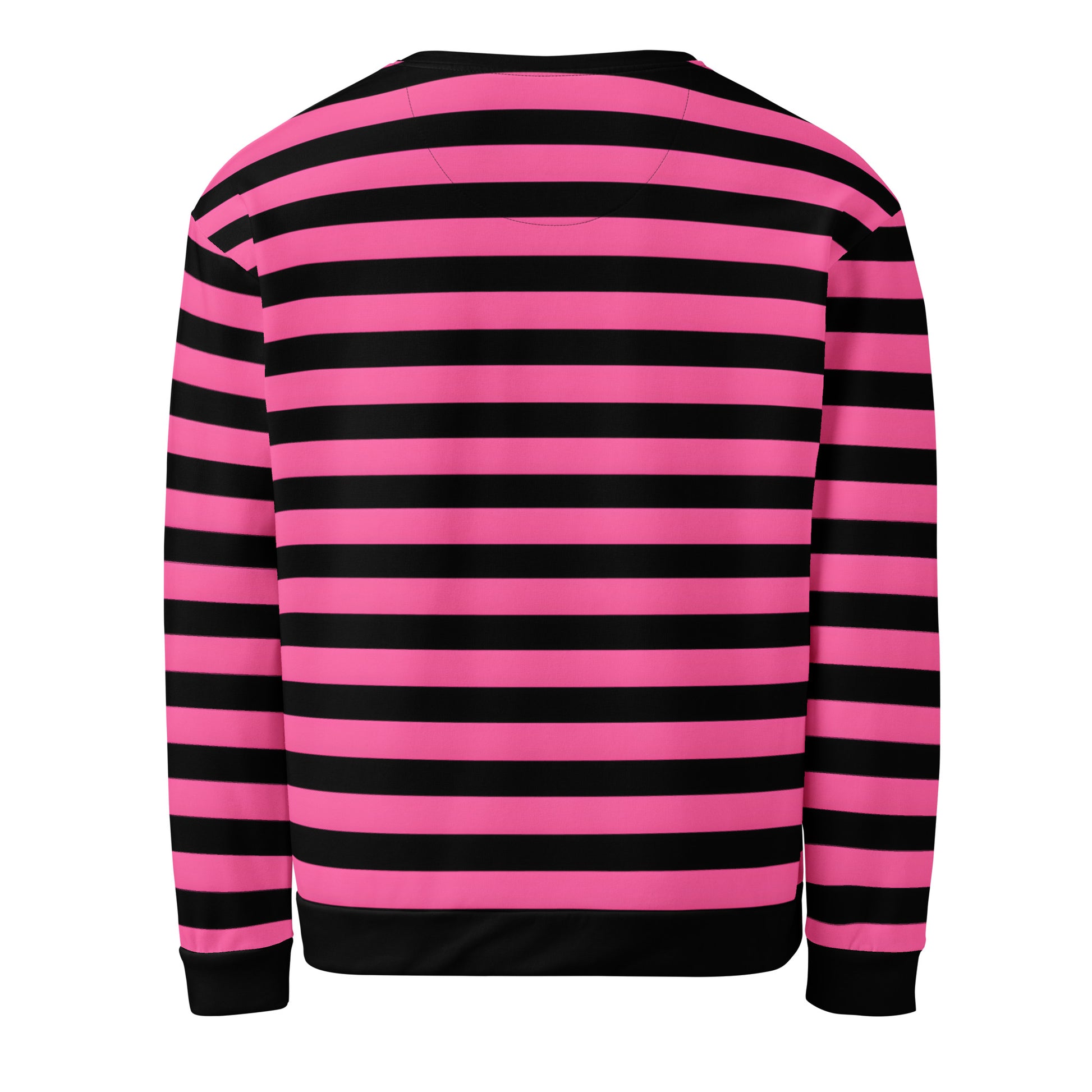 Pink black striped crewneck sweatshirt for alternative fashion