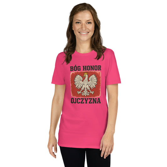 Polish Heritage Eagle Cotton Tee Pink