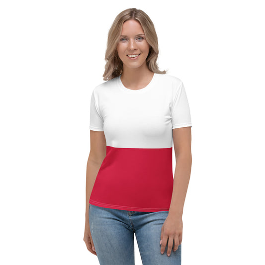 Polska Na Zawsze women’s T-shirt in Polish flag colors red and white