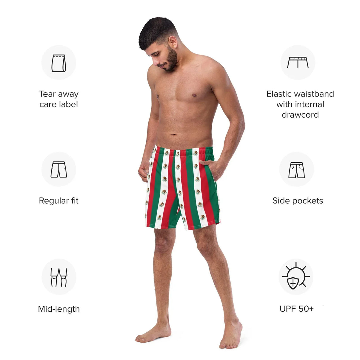 Mexican Flag Swim Trunks – YVDdesign