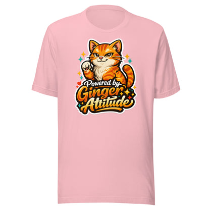 Powered by ginger attitude cat T-shirt design