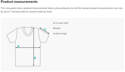 Product Measurements American T-shirt