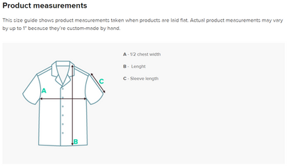 Product Measurements Pink Striped Shirt